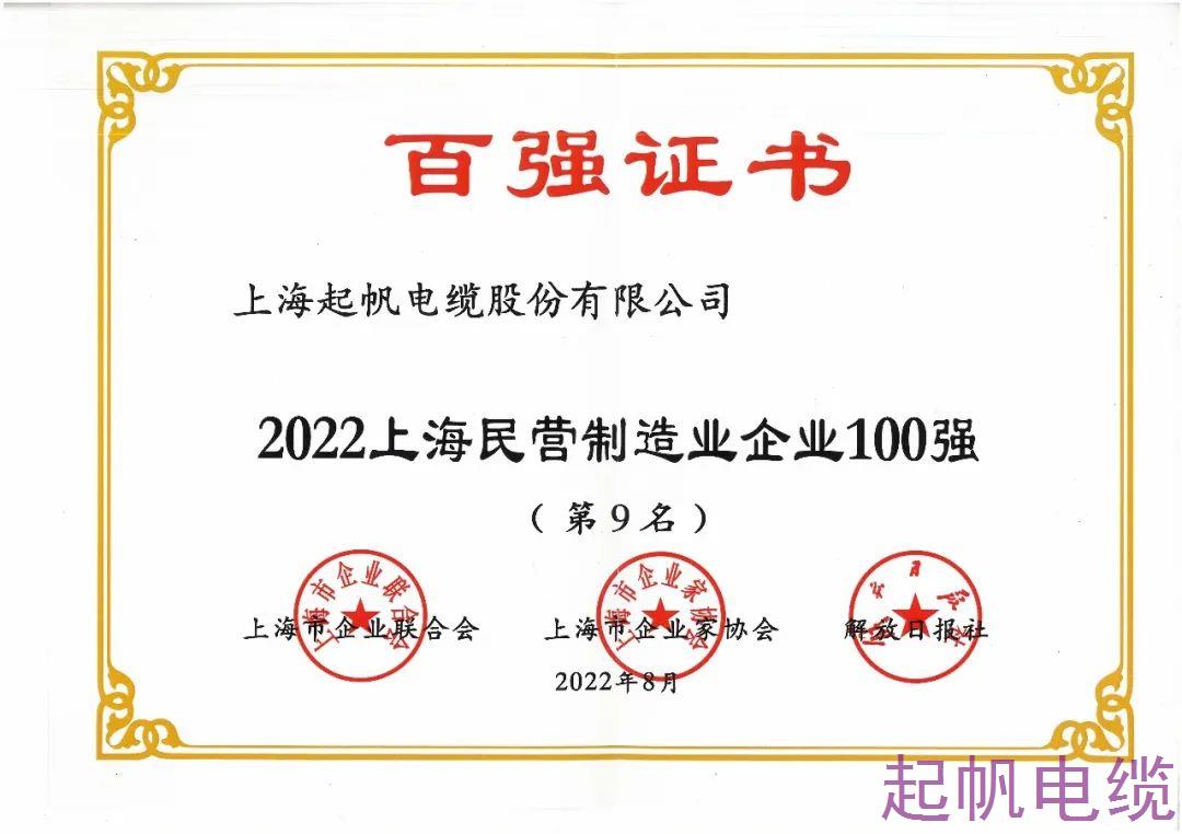 2022年上海民營制造企業100強 2022年上海民營制造企業100強